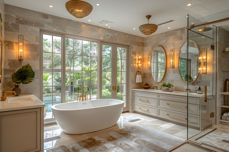 Freestanding Bathtub in a Modern Setting
